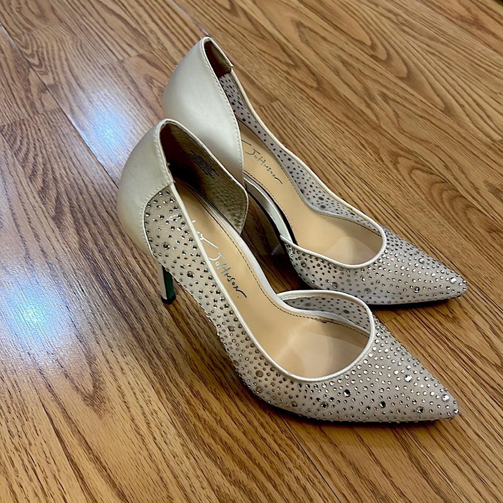White high heel bridal shoes